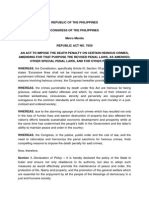 ra 7659 summary|IN THE KNOW: Death penalty .